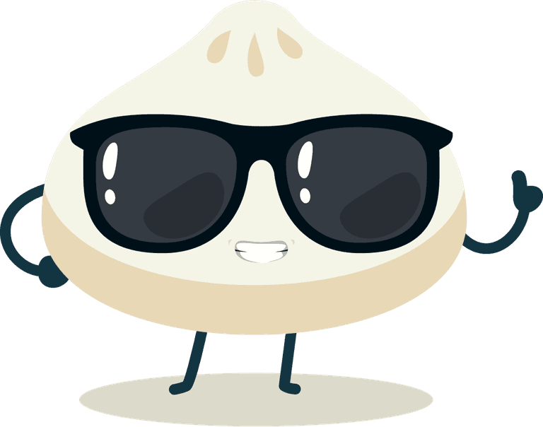 mascot images cute dumpling character wearing sunglasses for fun branding or promotions