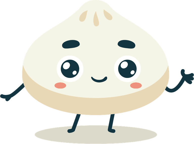 adorable mascot images cute dumpling with cheerful expression for playful branding