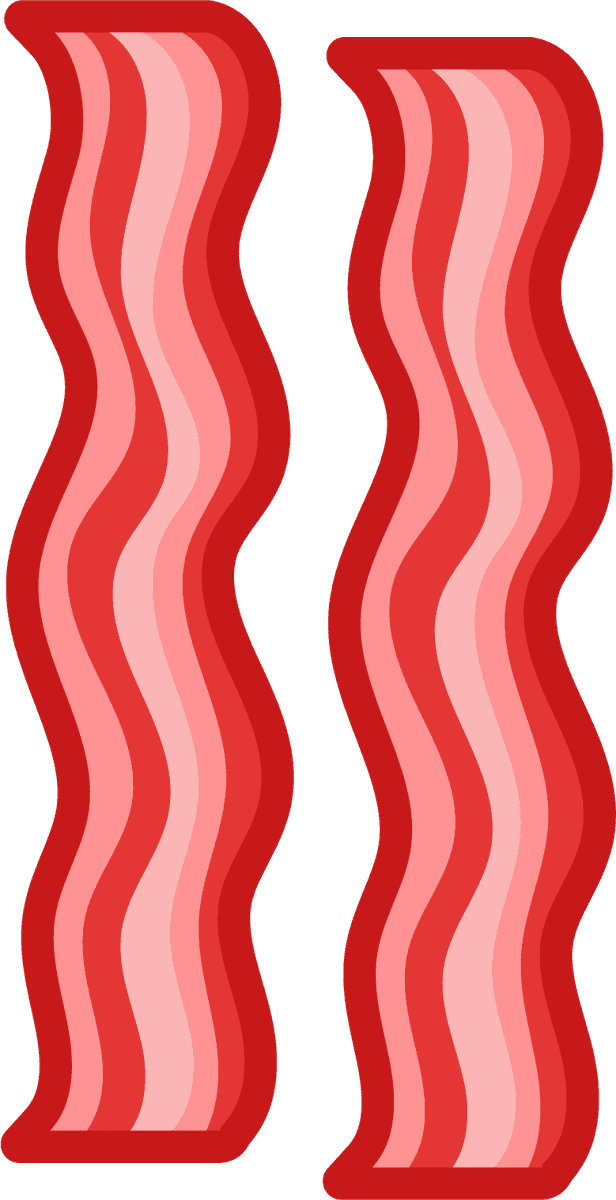 meat cooking ingredients tools vector featuring wavy bacon slices ideal for culinary projects