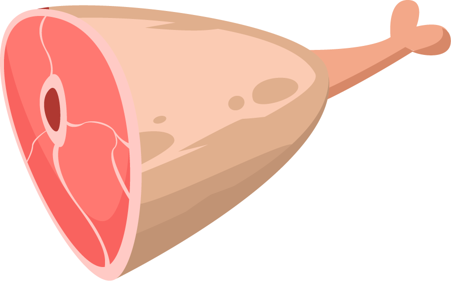 meat food icons colored sketch