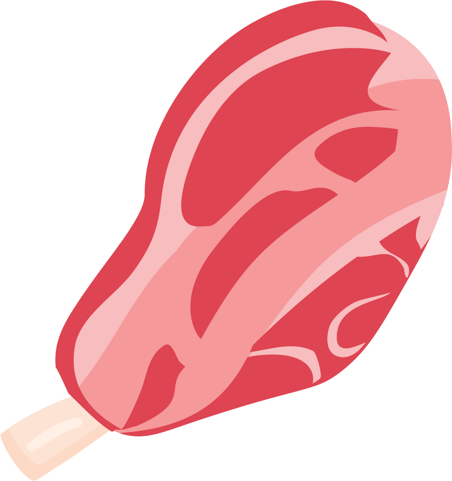 meat food icons colored sketch