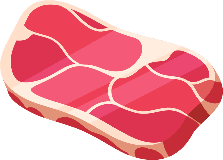 meat food icons colored sketch