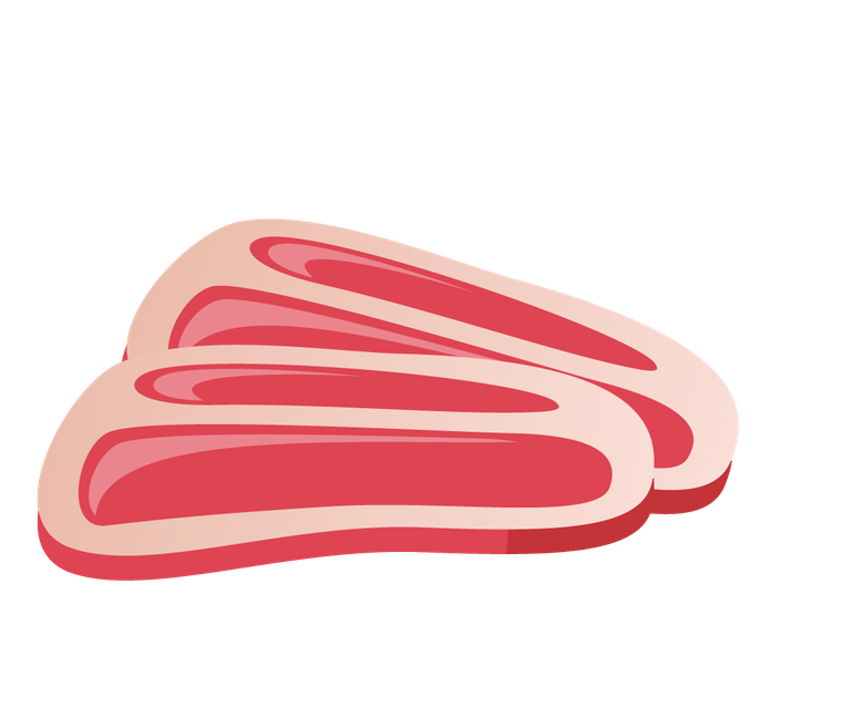 meat food icons colored sketch