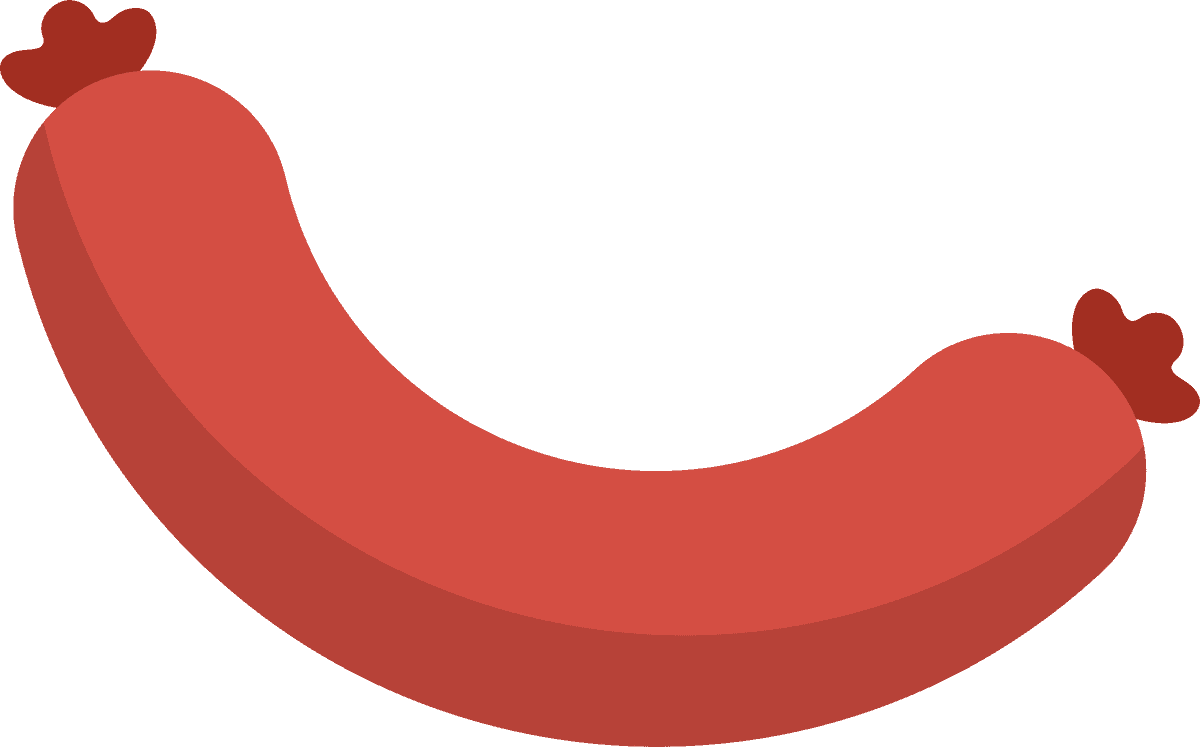 simple meat and grill illustration featuring a playful sausage character for food lovers
