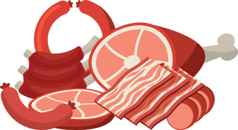 Simple meat and grill illustration