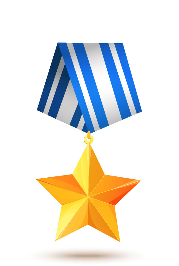 medal award icons set featuring golden star and blue ribbon for recognition purposes