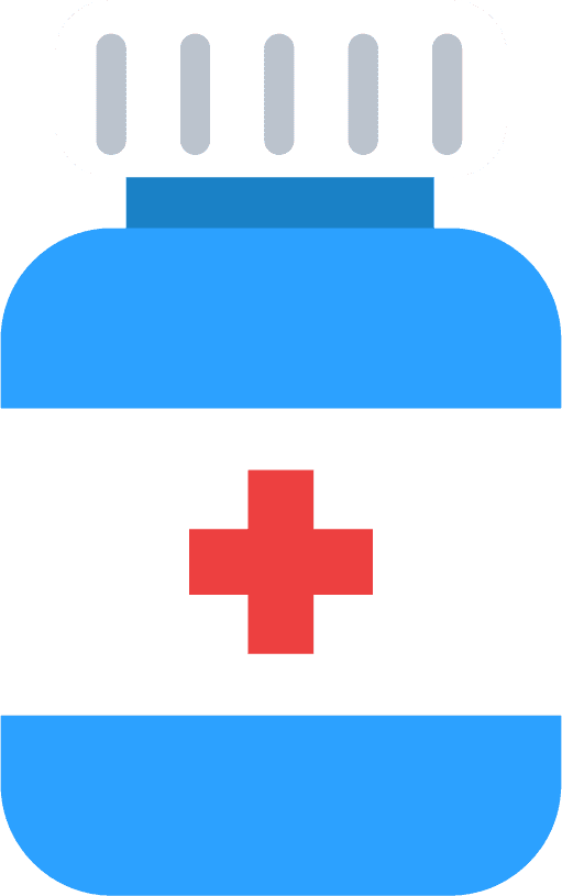 medicine box medical icons colorful flat symbols sketch