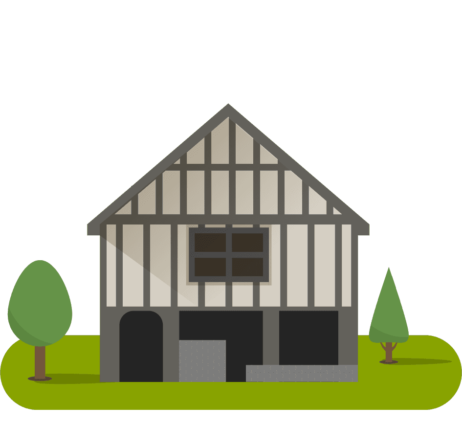 medieval ancient house illustration