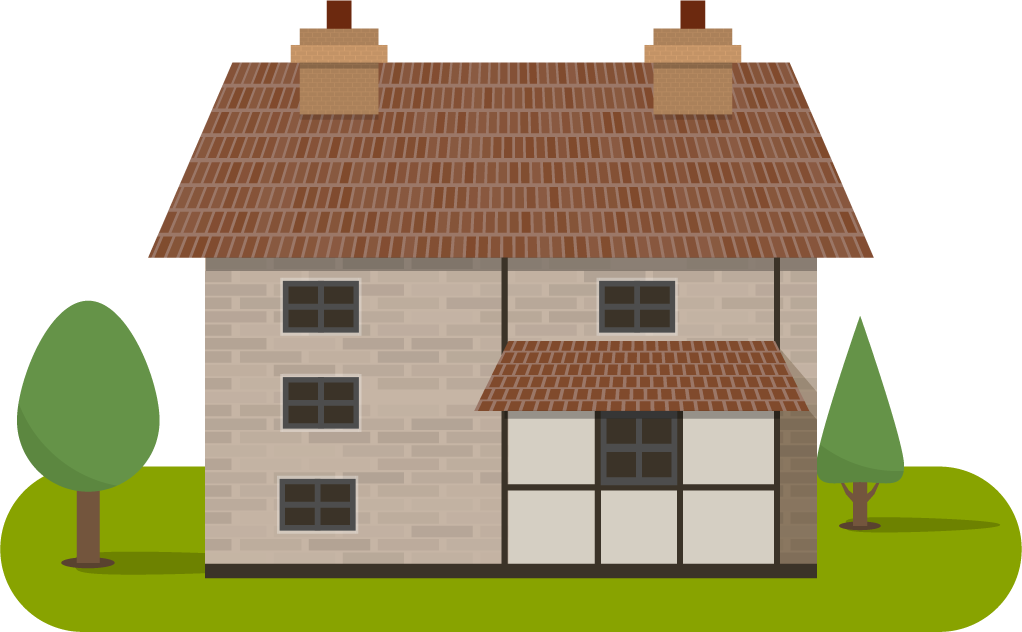 medieval ancient house illustration