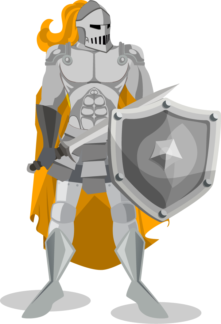 medieval armor icons shiny classical knight with sword and shield for games