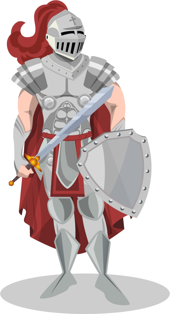 medieval armor icons shiny classical knight with sword and shield illustration