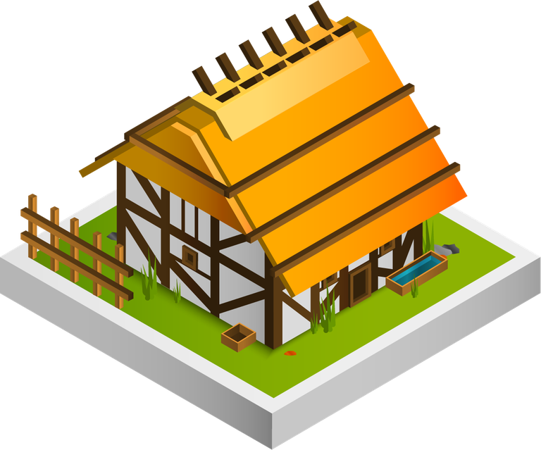 medieval buildings isometric collection