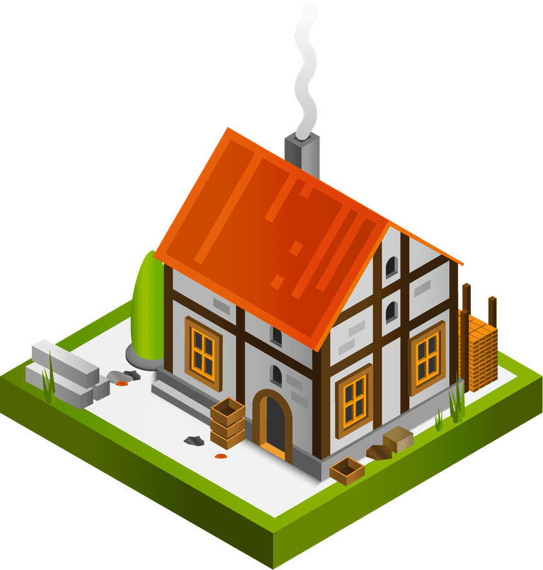 medieval buildings isometric collection featuring charming houses and ...