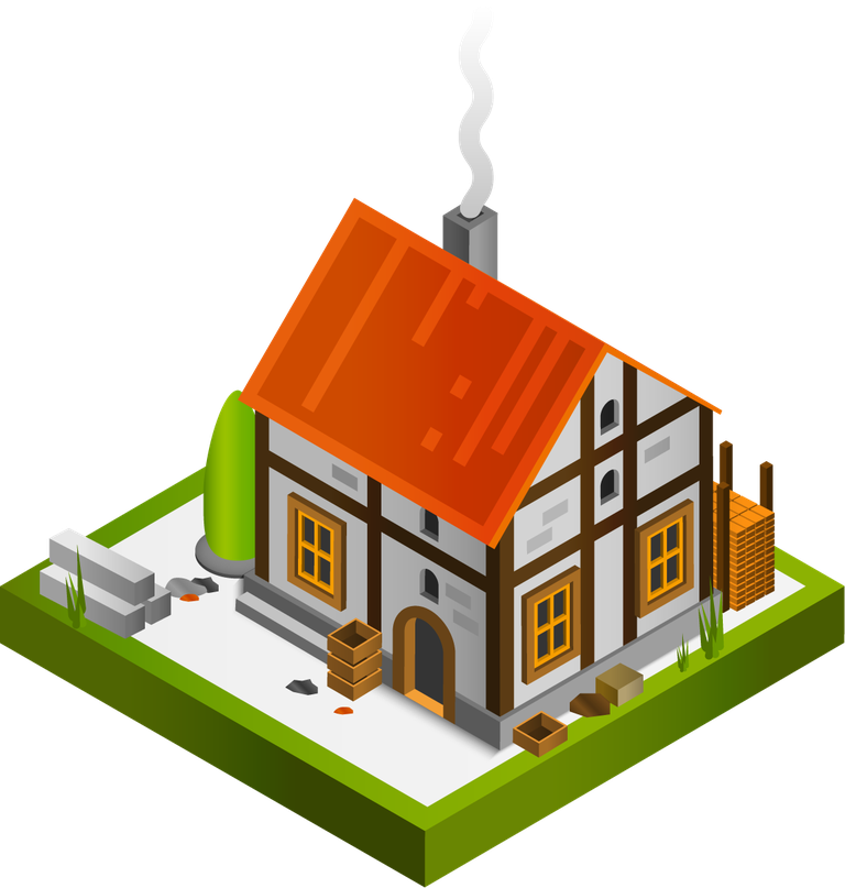 medieval buildings isometric collection