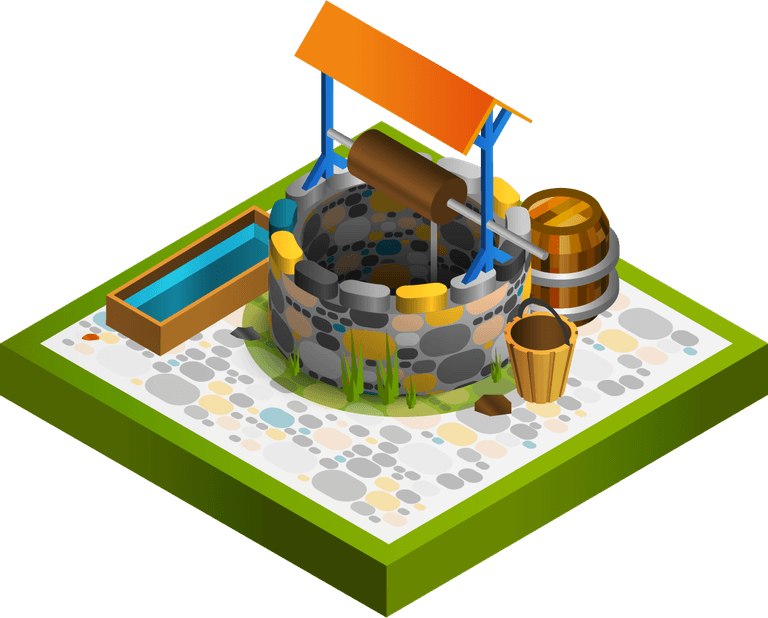 medieval buildings isometric collection