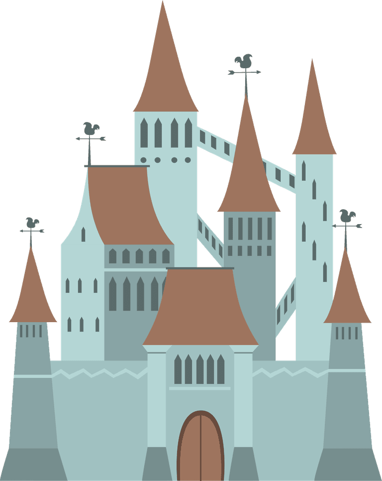 simple medieval castles illustration showcasing intricate towers and serene design for storytelling or educational use