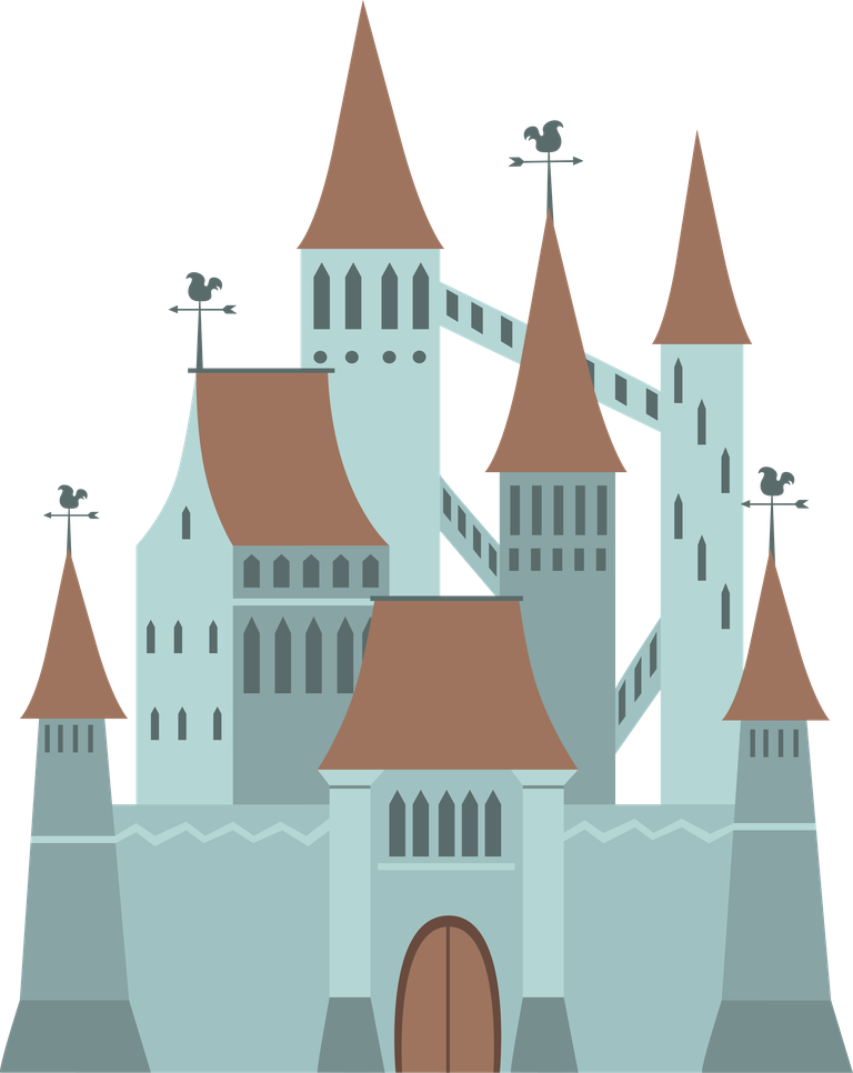 simple medieval castles illustration