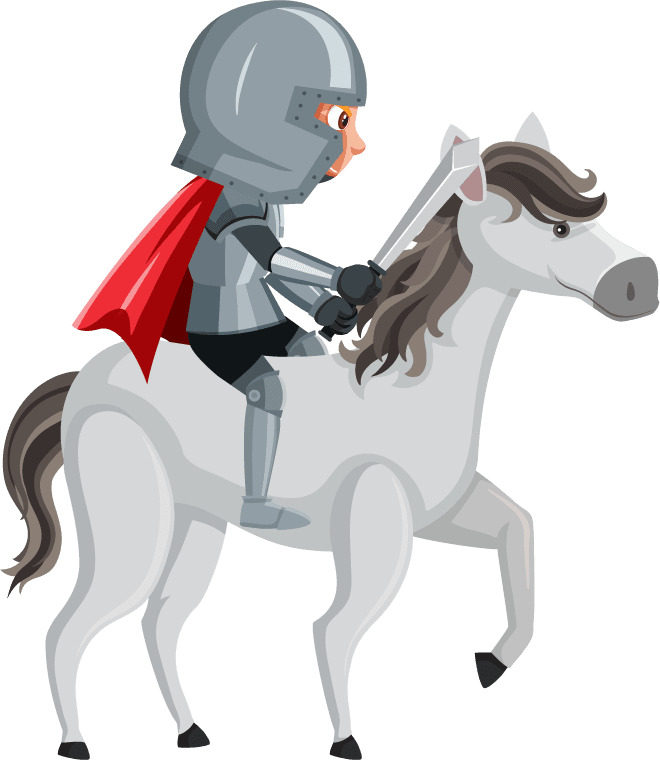 medieval characters buildings set featuring knight on horseback for storytelling and games