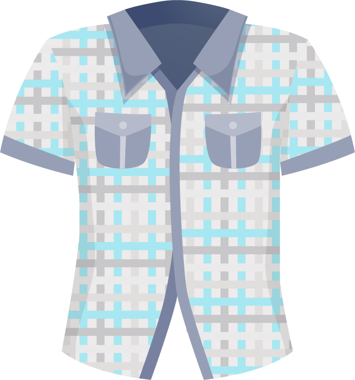 men women accessories icon featuring a stylish short-sleeve checkered shirt for summer wear