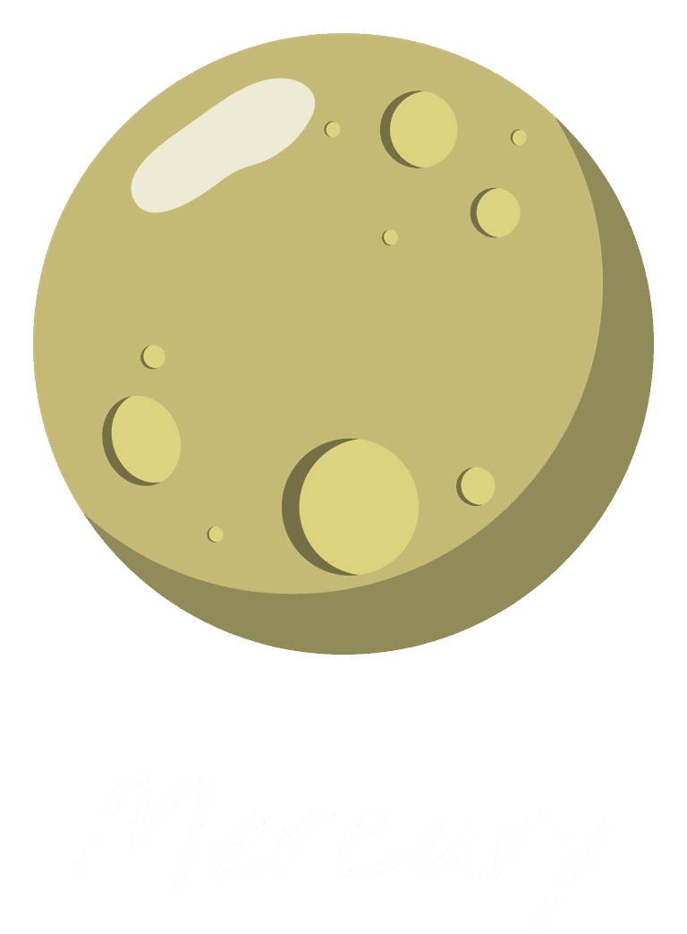 mercury solar system vector with detailed texture for educational or presentation use