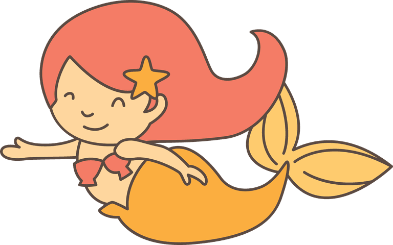 mermaid animals sea funny casual illustrations