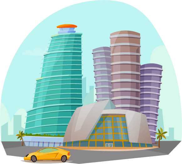 miami cityscape icons composition