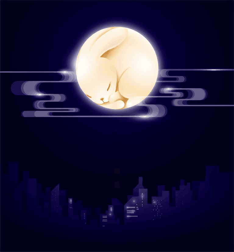 Mid Autumn Moon and Rabbit