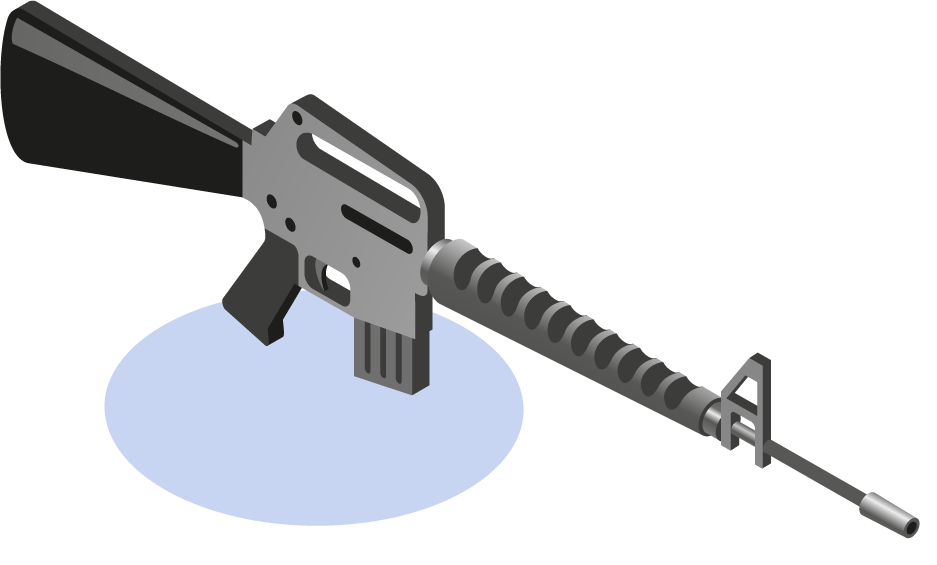 military special forces element character featuring a modern assault rifle in detailed illustration