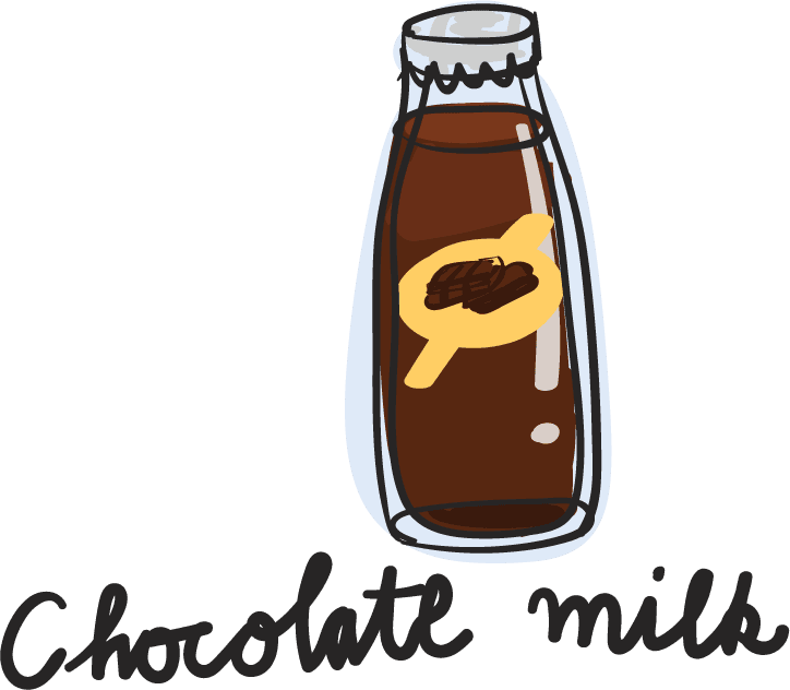 milk chocolate drawing style food collection