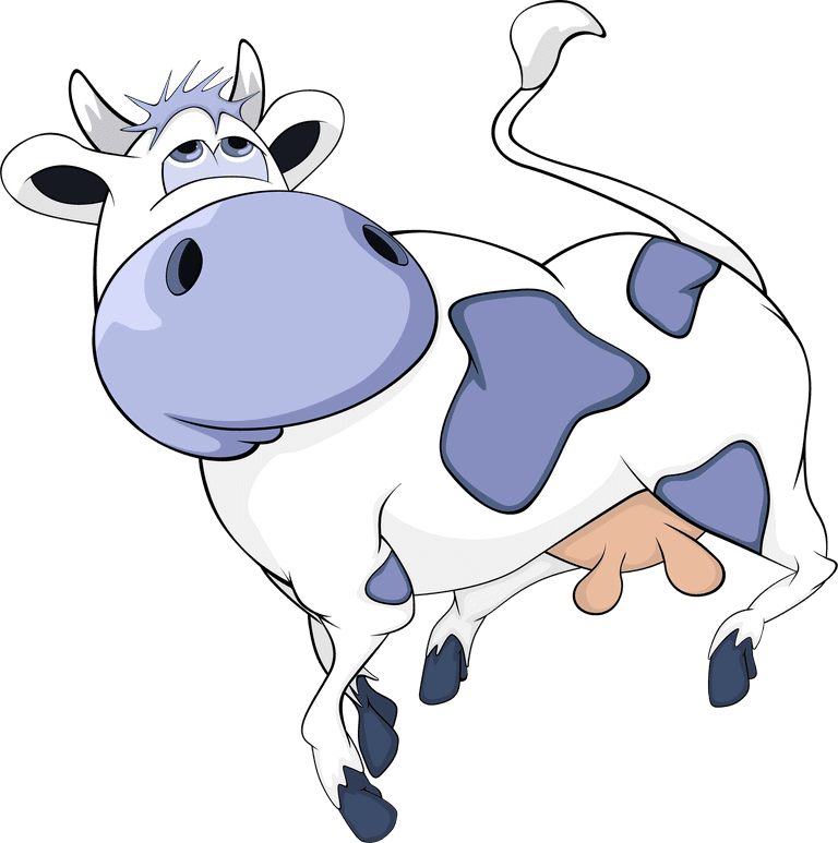 milk cow funny dairy cow vectors set