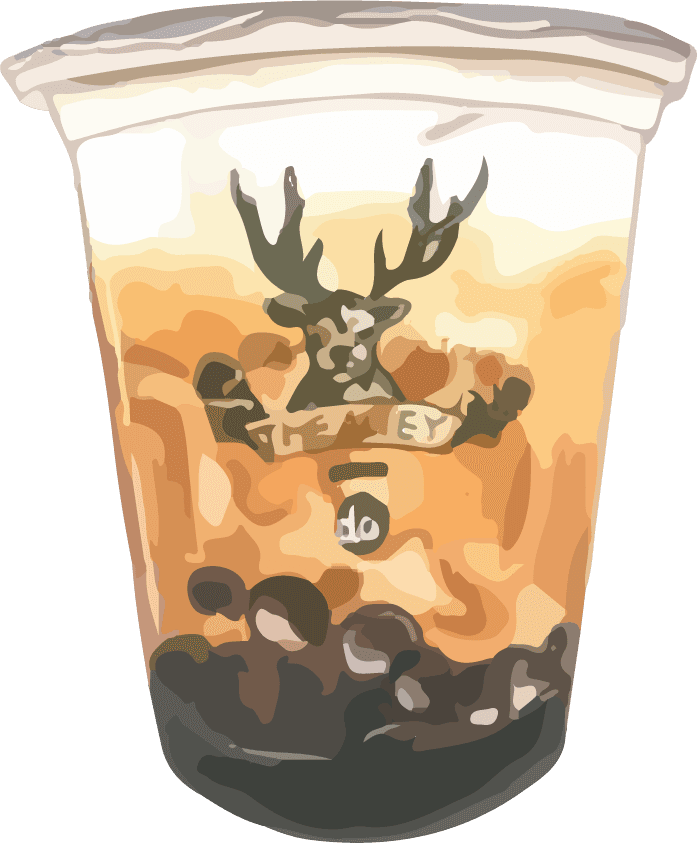 milk tea art draw with watercolor vector