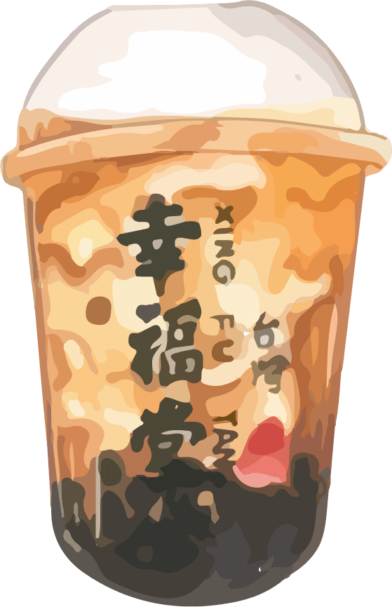 milk tea art draw with watercolor vector