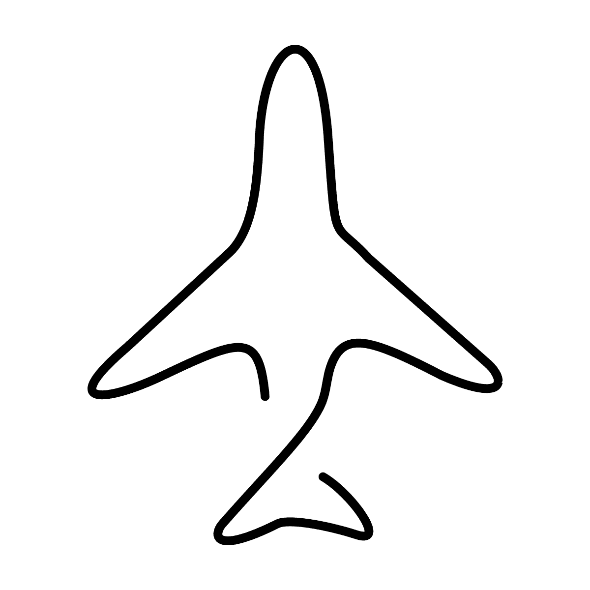 minimal airplane line art travel icon