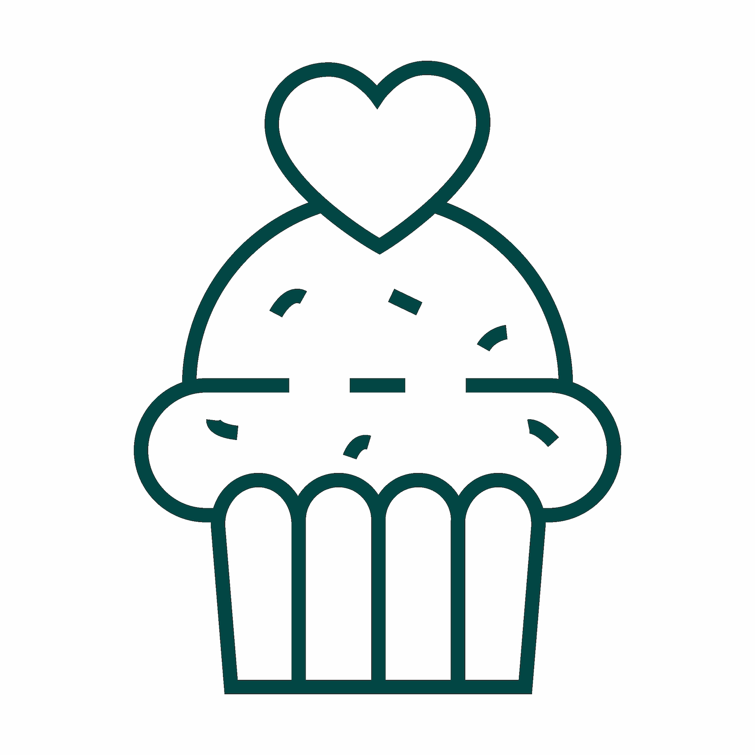 minimal cupcake with heart sticker design