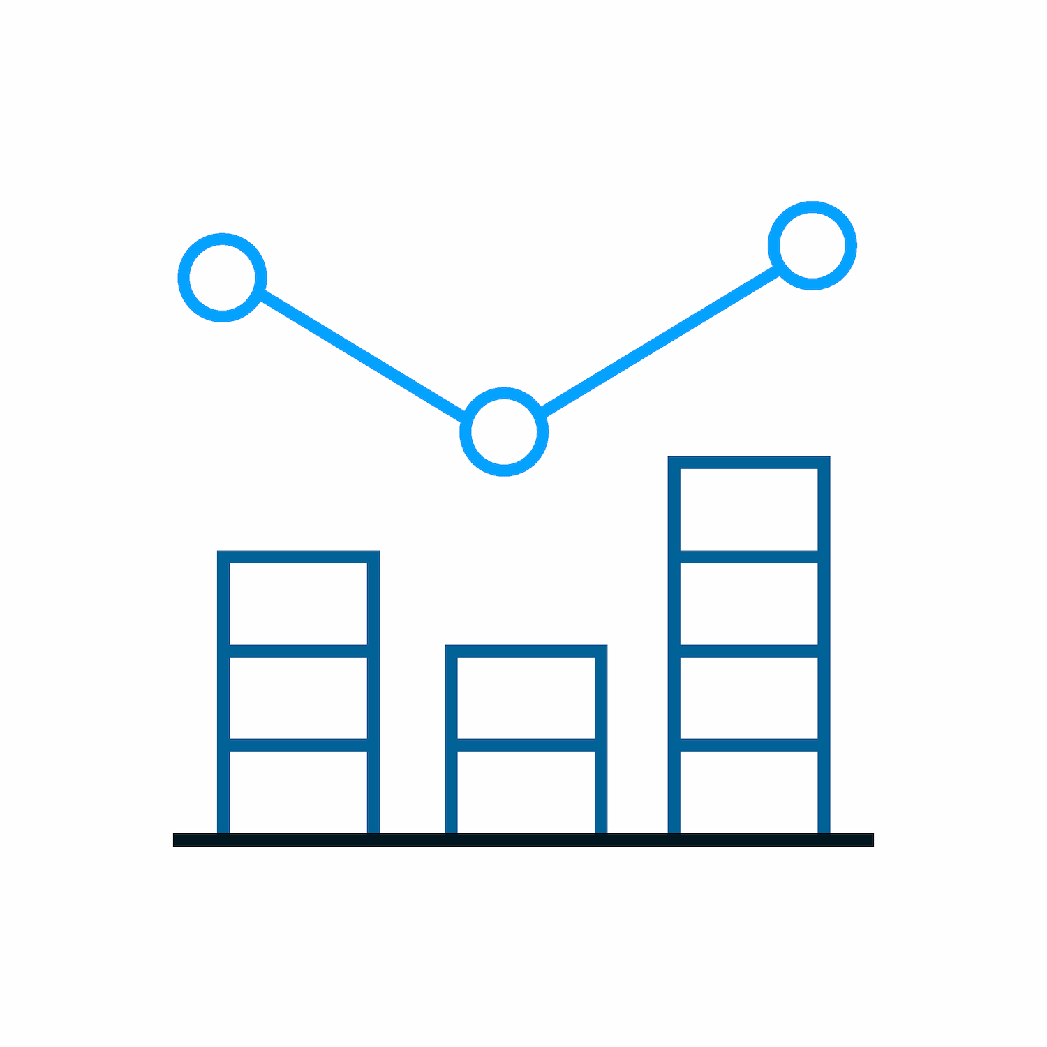 minimal data analysis graph icon for web