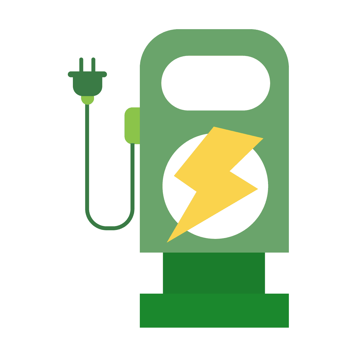 minimal ev charging station icon vector