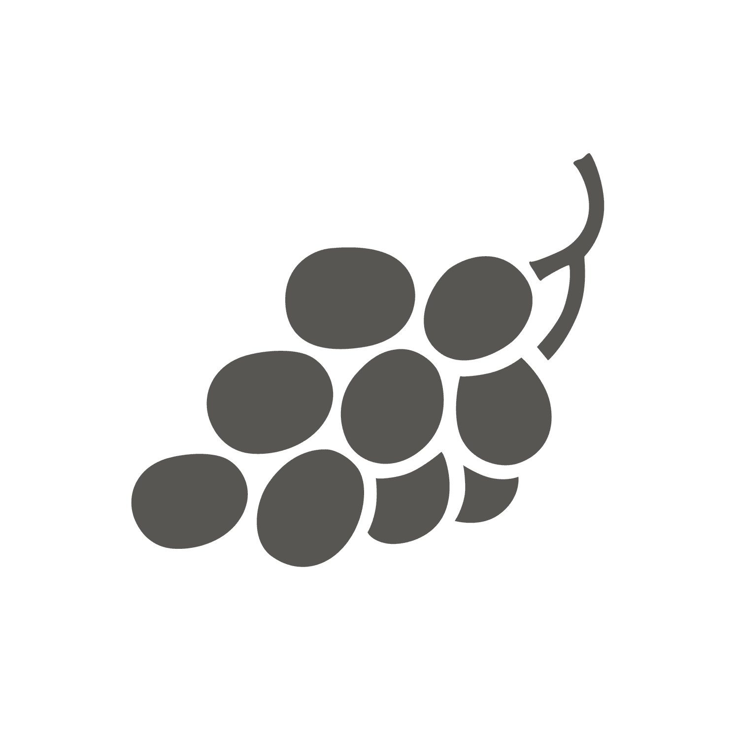 minimal gray fruit fill icon of grapes for healthy lifestyle and culinary use