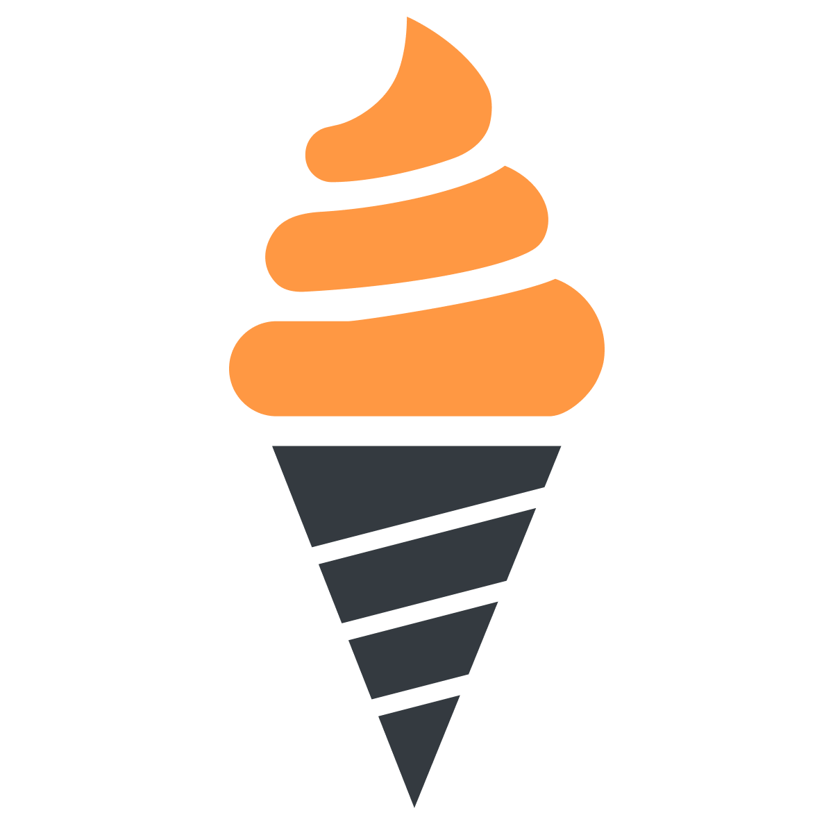 minimal orange ice cream cone graphic logo