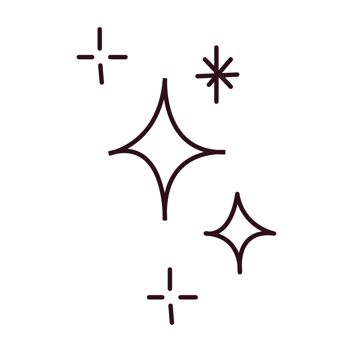 minimal sparkle icon set line art vector