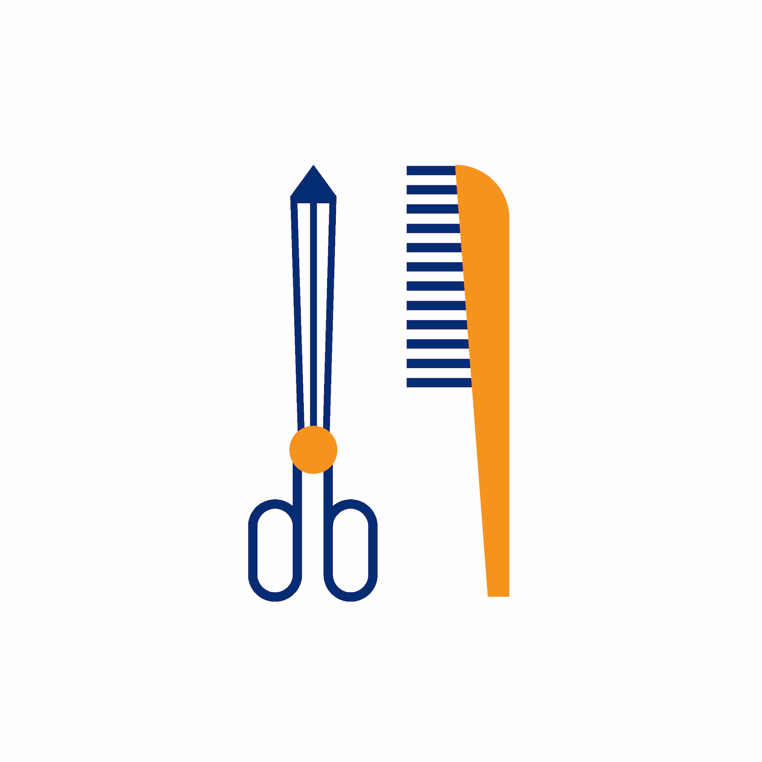 minimalist barber shop tools icon design