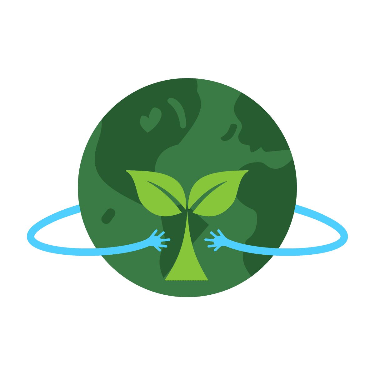 minimalist earth day plant icon, grow earth