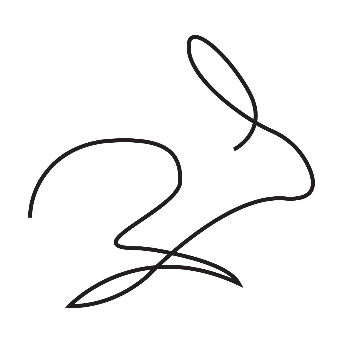 minimalist rabbit line art tattoo design