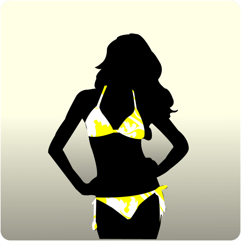 model serves silhouette vector showcasing summer swimwear with elegant curves and style