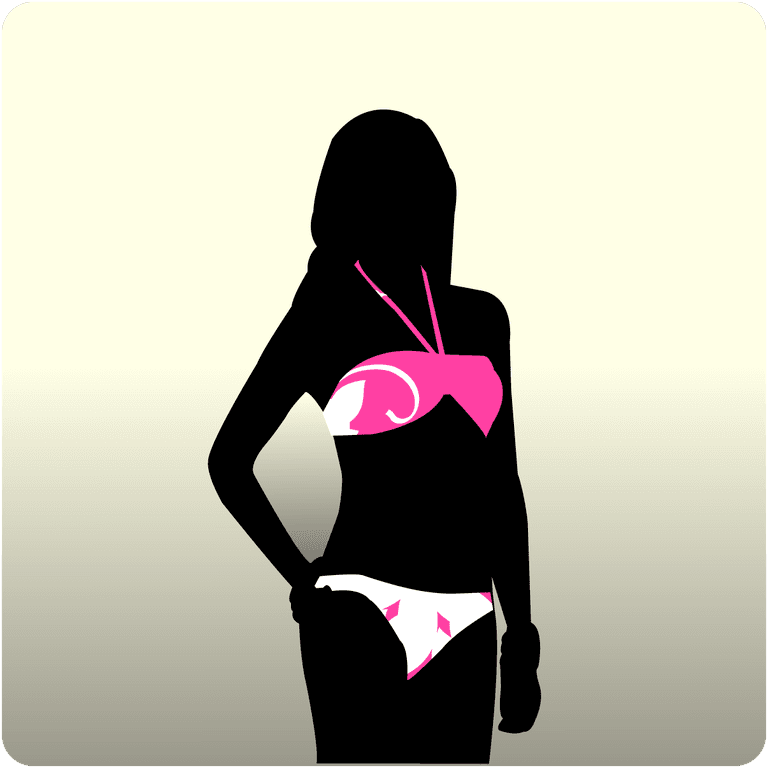 model serves silhouette vector showcasing a stylish swimwear attire for summer beachwear