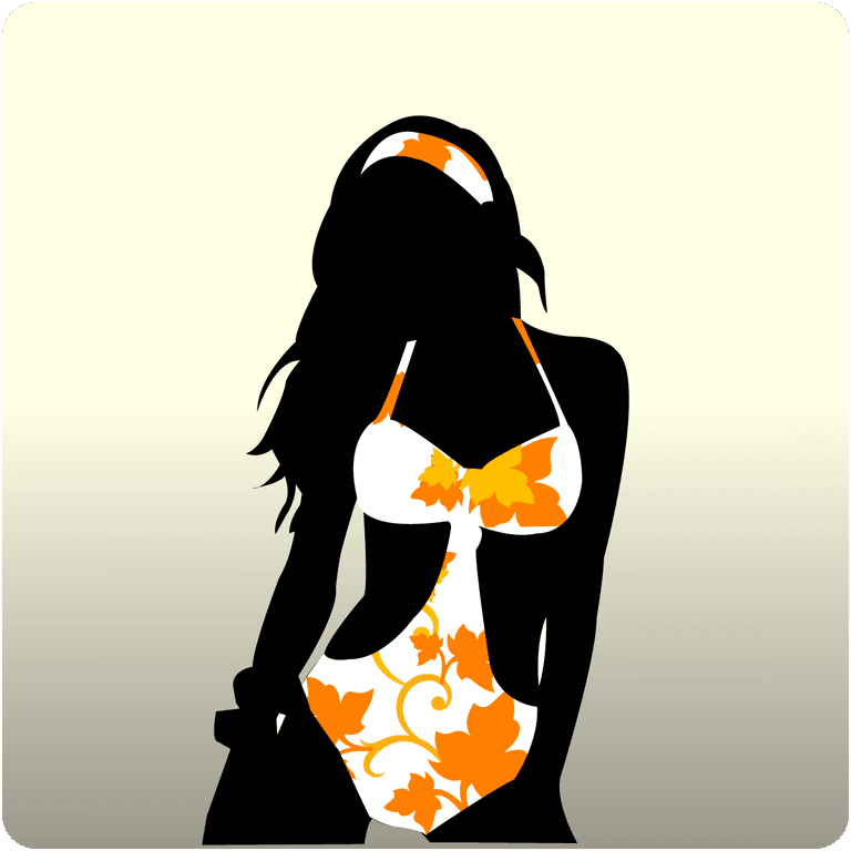 model serves silhouette vector for stylish summer beachwear and fashion promotions