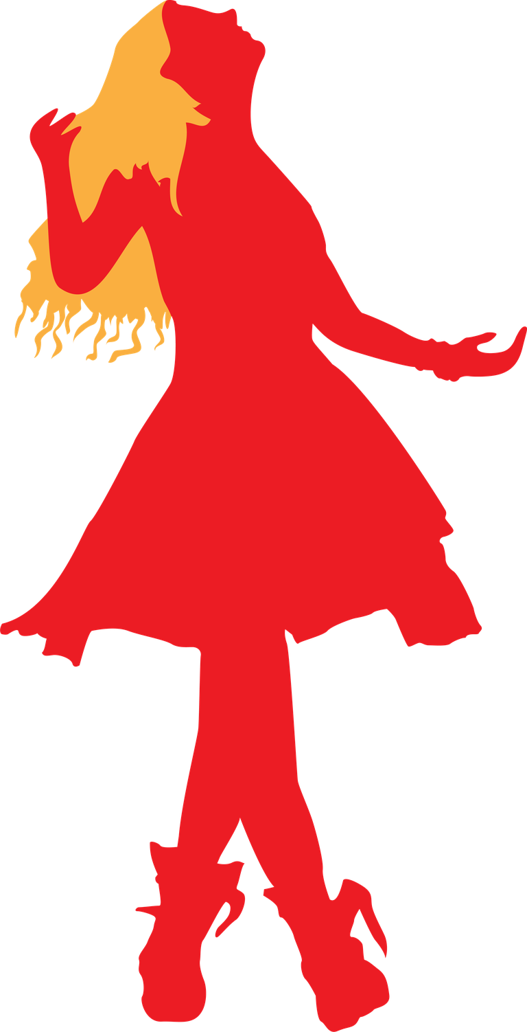 model dancing girls silhouettes in vibrant red for lively artistic displays