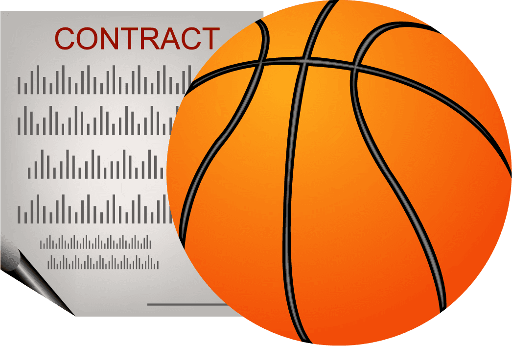 modern icons objects set for sports contracts and basketball equipment management