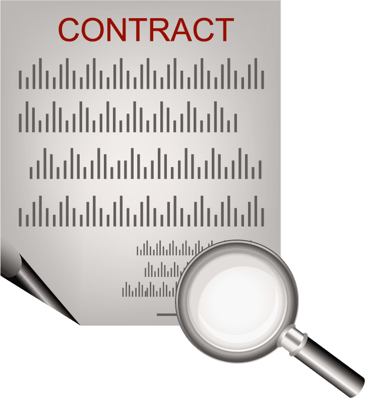 modern icons objects set for contract review and legal analysis scenarios