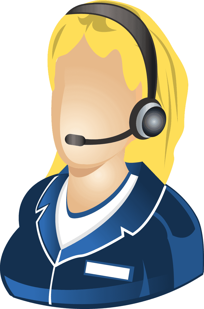 modern icons objects set featuring customer support representative with headset and stylish uniform