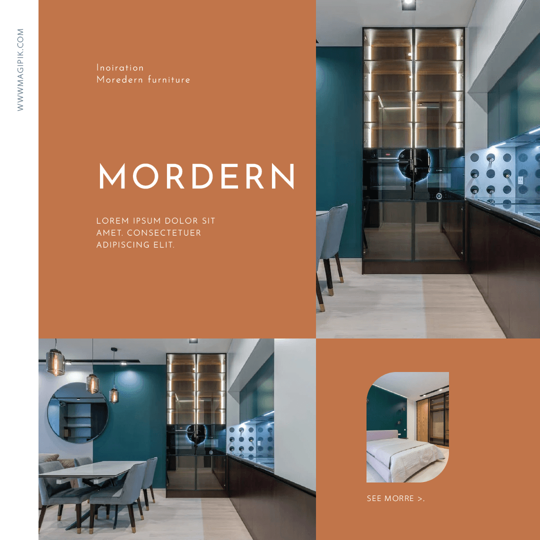 modern minimalist furniture brochure instagram post template